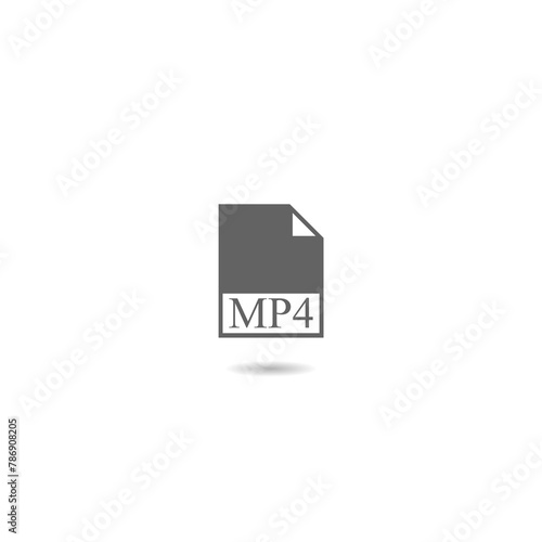 Filename extension icon MP4 with shadow photo
