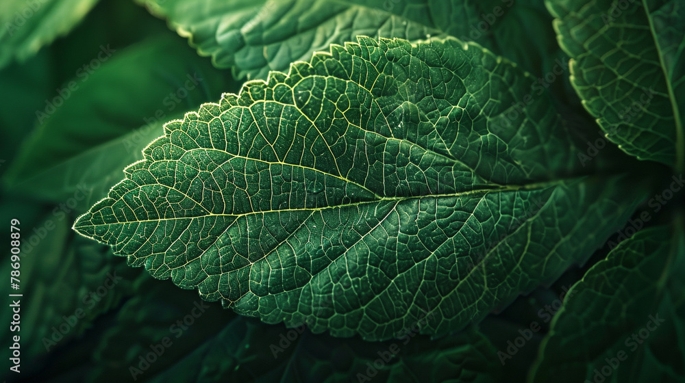 Delve into a mesmerizing illustration of a vibrant green leaf, intricately designed with lifelike textures and details through the innovative use of Generative AI technology. Delve into a mesmerizing illustration of a vibrant green leaf, intricately designed with lifelike textures and details through the innovative use of Generative AI technology.
