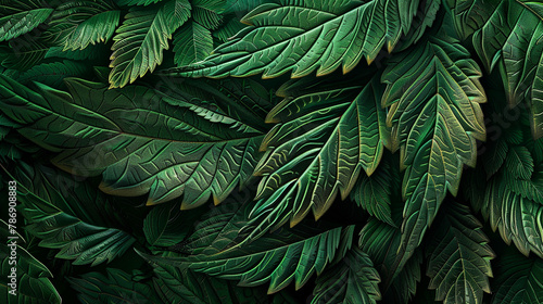 Delve into a mesmerizing illustration of a vibrant green leaf, intricately designed with lifelike textures and details through the innovative use of Generative AI technology photo