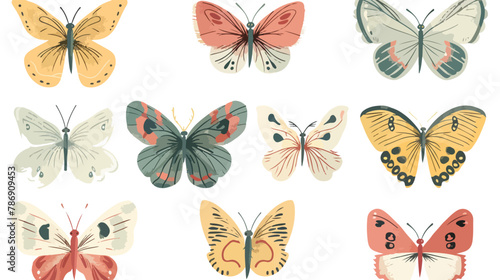Cartoon butterflies with soft colors are suitable for © Aina