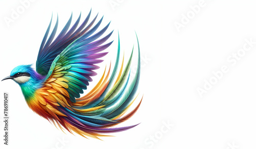 Abstract feather wings vector illustration  generative ai