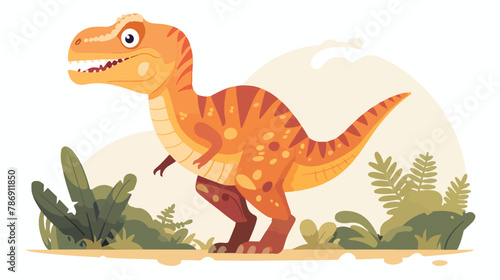 Cartoon dinosaur vector illustration. Dino funny char
