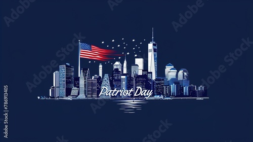 11 September- illustration for Patriot Day USA poster or banner. illustration