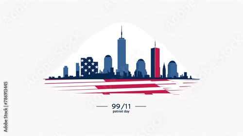 11 September- illustration for Patriot Day USA poster or banner. illustration