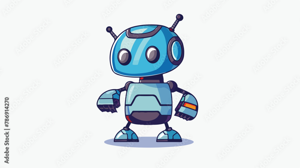 Cartoon robot icon over white background colorful des