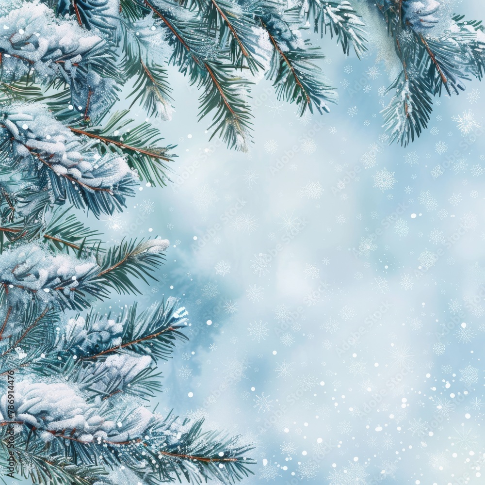 christmas background with fir branches and snow christmas background with fir branches and snow