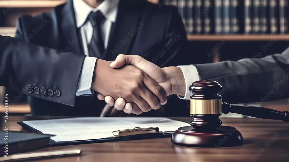 Lawyer hand shake and contract. Generative ai design concept art. Lawyer hand shake and contract. Generative ai design concept art.