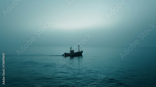 Fishing Boats in Misty Morning Light.