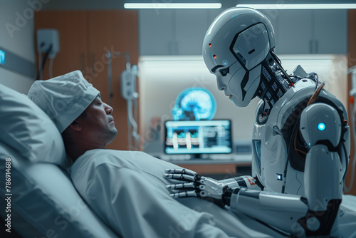 Robot Providing Care to Hospital Patient.