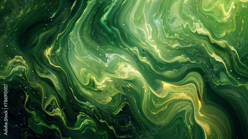 Discover the mesmerizing beauty of an abstract green nature landscape wallpaper background illustration, brought to life through Generative AI Technology. 