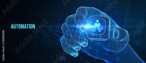Wallpaper Mural Business, Technology, Internet and network concept. Automation Software Technology Process System. 3d illustration Torontodigital.ca