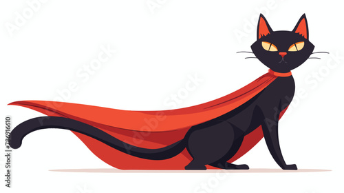 Cat in a superhero cape Vector Illustration heroics n photo