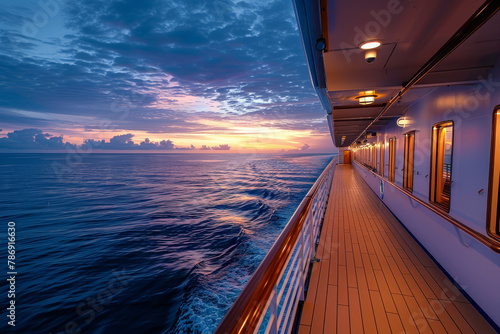 Sunset View from Cruise Ship Deck.