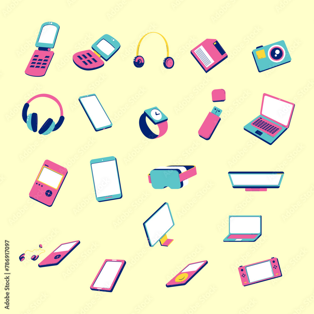 Gadget Illustration Retro Style Gadget Illustration Retro Style