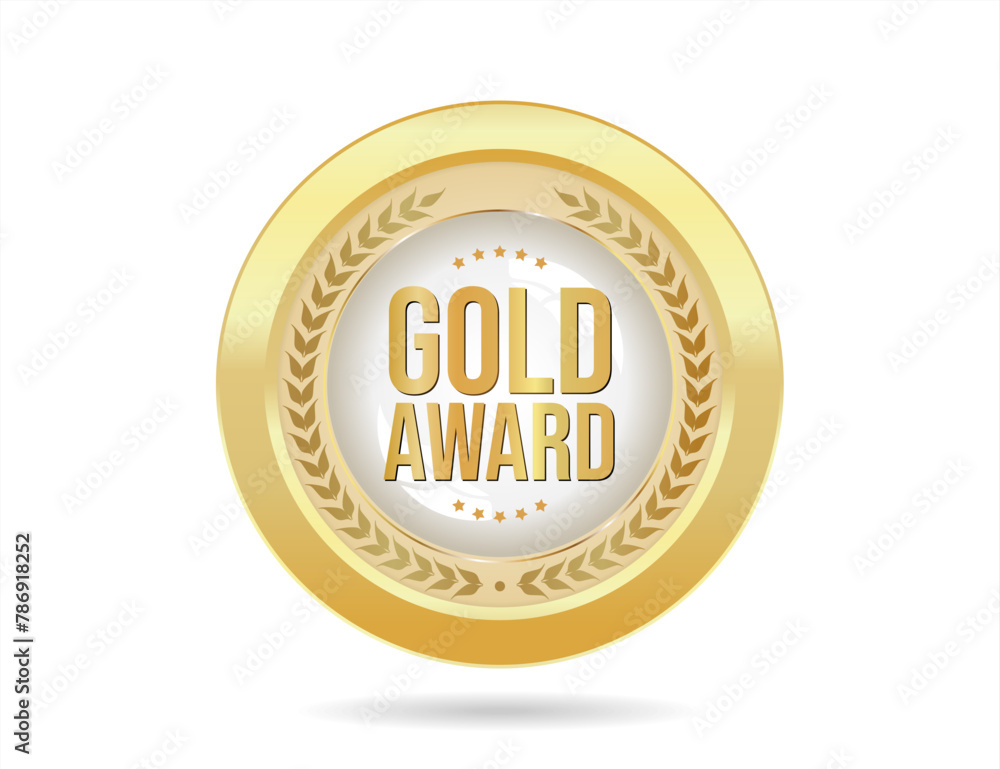 Gold Award badge vector illustration 