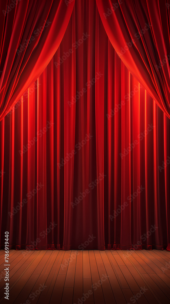 Fototapeta premium Red curtain background