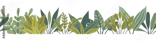 Photos Vector seamless border with tropical plants