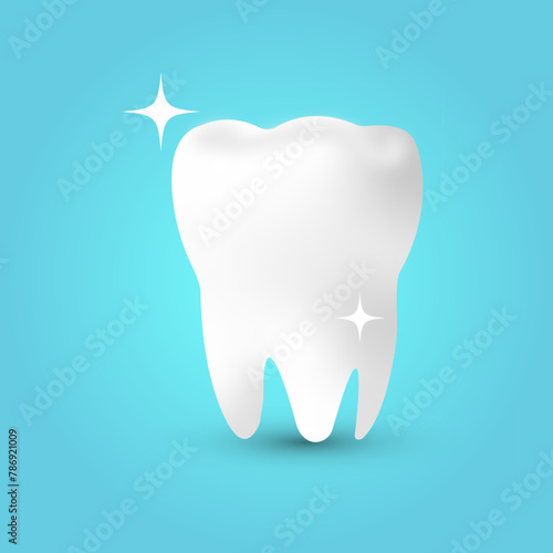 tooth vector icon on the blue background