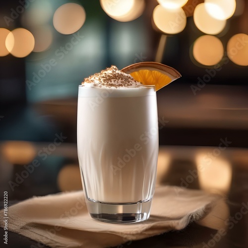 A glass of creamy horchata with a sprinkle of cinnamon1