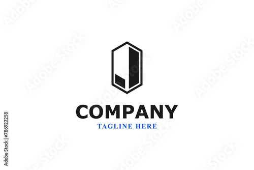 letter j and modern building logo