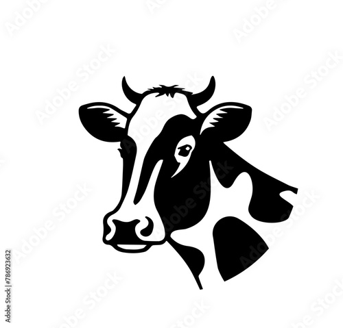 Cow Vector illustration. Stylized Vector Symbol Cow. Holstein Cow.