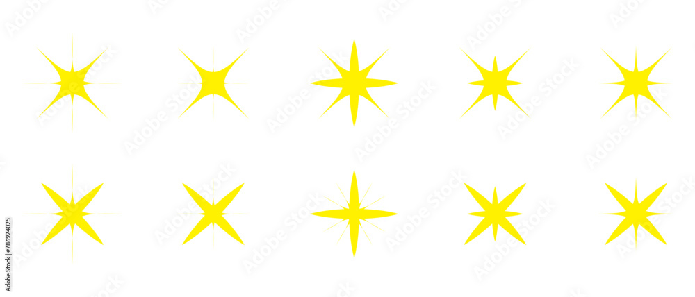 Twinkling stars vector set. Shiny sparks icon. Minimalist twinkle star shape symbols. Modern geometric elements, shining star icon set. Used in web , templates . Isolated on white background in eps 10 Twinkling stars vector set. Shiny sparks icon. Minimalist twinkle star shape symbols. Modern geometric elements, shining star icon set. Used in web , templates . Isolated on white background in eps 10