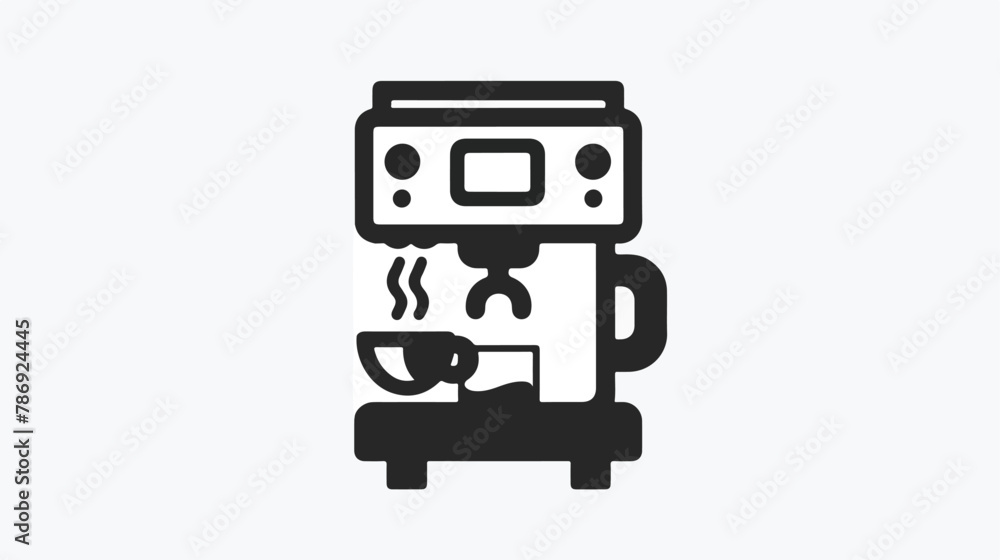 Coffee maker icon in black flat glyph filled style isolated
