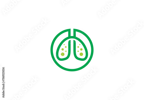 simple lung logo. human organs health care icon vector design