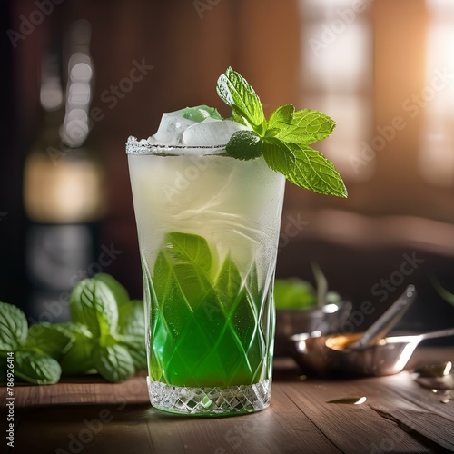 A refreshing mint julep cocktail with crushed ice5 photo