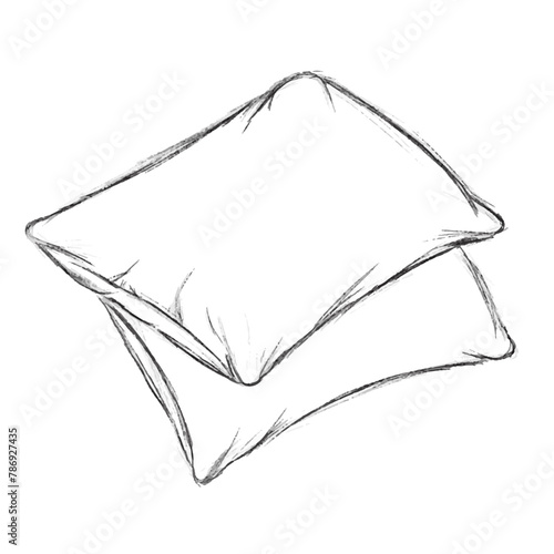 Sketch pillow vector illustration, hand made not AI, vector