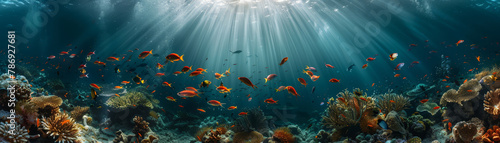 Vibrant Coral Reef Ecosystem Underwater © bajita111122