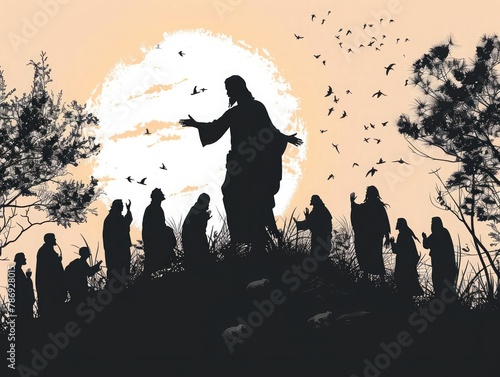  illustration Resurrection of Jesus: Jesus appears to his followers. Life of Jesus