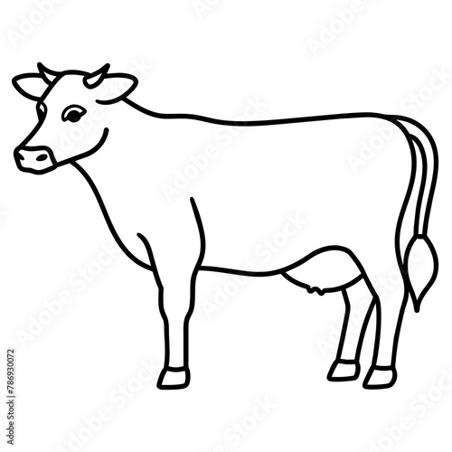 cow isolated mascot,cow silhouette,cow vector,icon,svg,characters,Holiday t shirt,black cow drawn trendy logo Vector illustration,cow line art on a white background © SK kobita