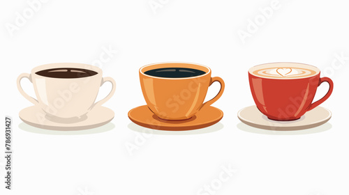 Cup coffee tea flat vector isolated on white background