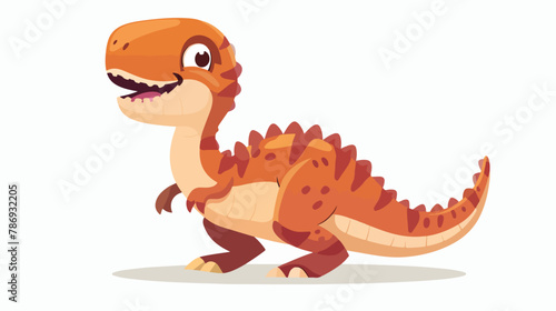 Cute and happy baby dinosaur cartoon illustration fla