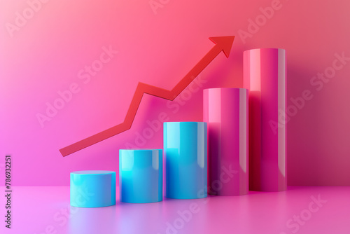 Colorful Growth Chart with Upward Trend Arrow. Free Download Colorful Growth Chart with Upward Trend Arrow. - GFXLoad