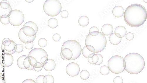 Beautiful Soap bubbles on infinity background, render without background, Isolated set of translucent bubbles, infinite background, 4k blender, render art png.
