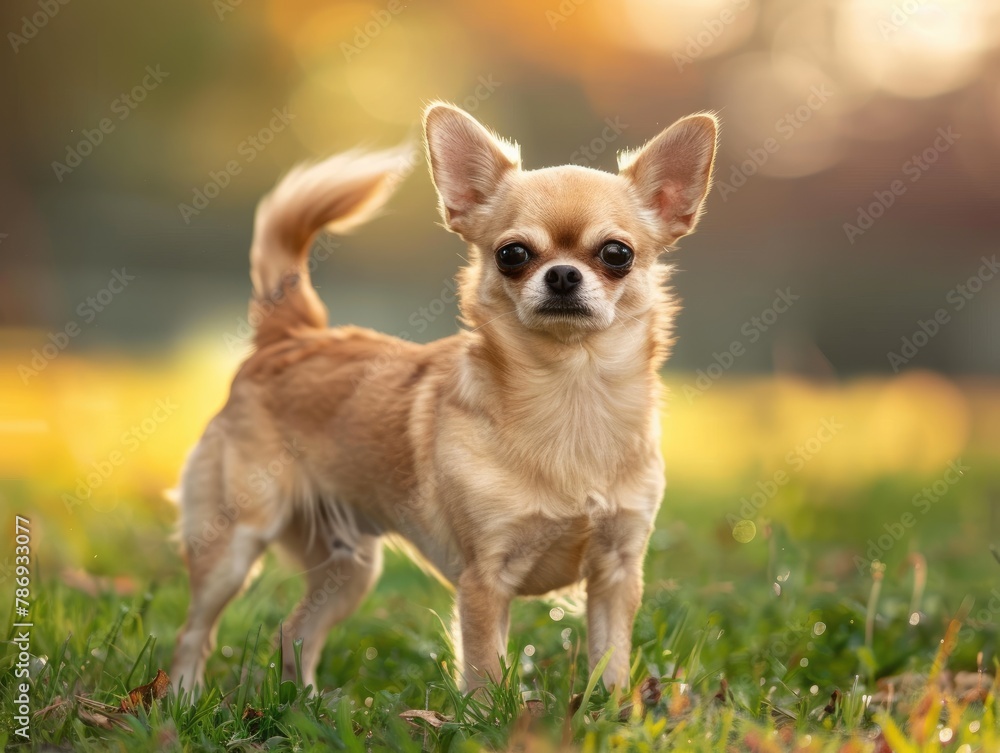 A Chihuahua Dog on the Grass