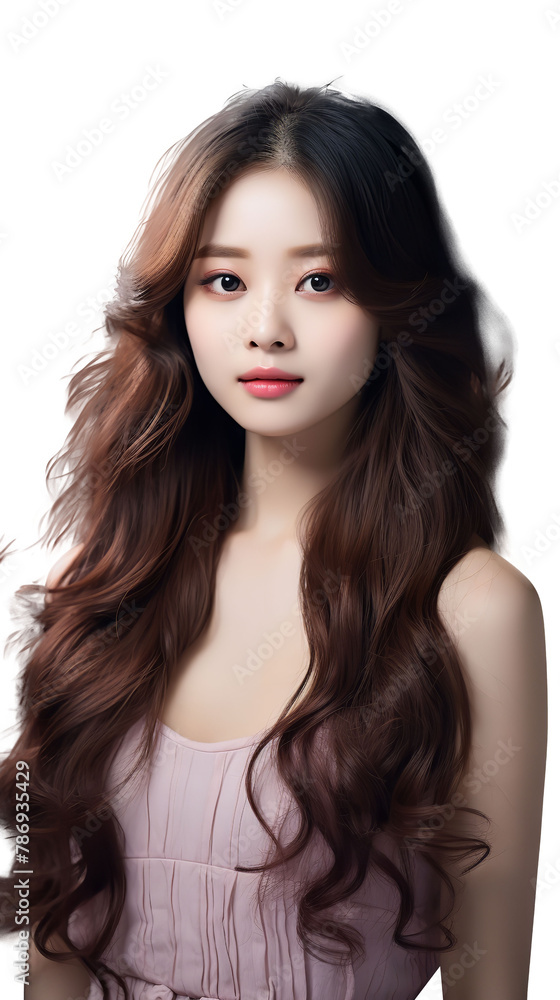 Lovely Korean model isolated on white background Lovely Korean model isolated on white background