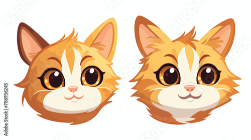 Fototapeta Naklejka Na Ścianę i Meble -  Cute Cat Head Cartoon Vector Illustration. Cat face 