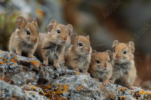An image capturing a rare moment of hesitation among the lemmings, the group dynamics influencing th