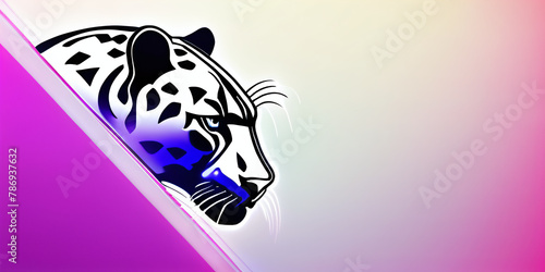 panther, pink purple art background
