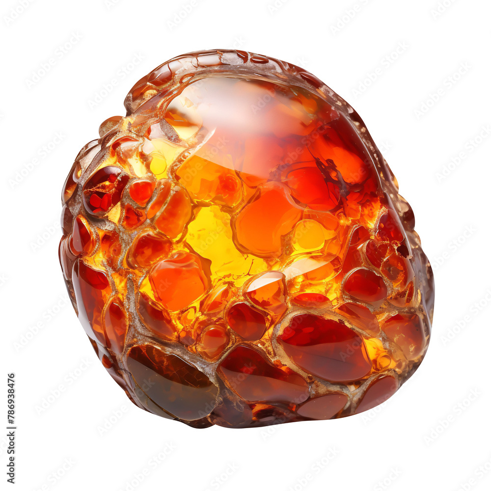 Magnificent Fire Agate isolated on white background Magnificent Fire Agate isolated on white background