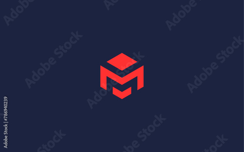 letter m with hexagon logo icon design vector design template inspiration