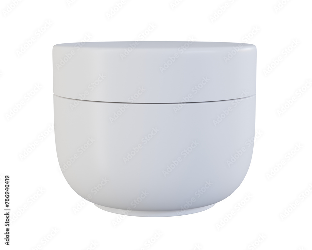 3d rendering white cosmetic cream jar round bottom transparent 3d rendering white cosmetic cream jar round bottom transparent