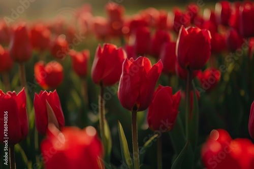 red tulips close up