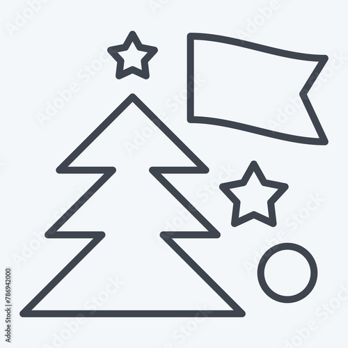 Icon Holidays. related to Photos and Illustrations symbol. line style. simple design illustration