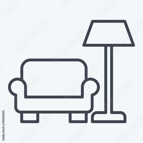 Icon Interiors. related to Photos and Illustrations symbol. line style. simple design illustration