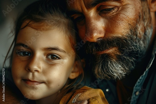 A close-up image of a child with an older man. Suitable for family or generational themes