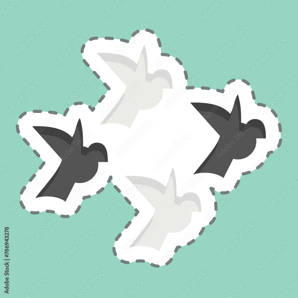 Fototapeta premium Sticker line cut Background. related to Photos and Illustrations symbol. simple design illustration